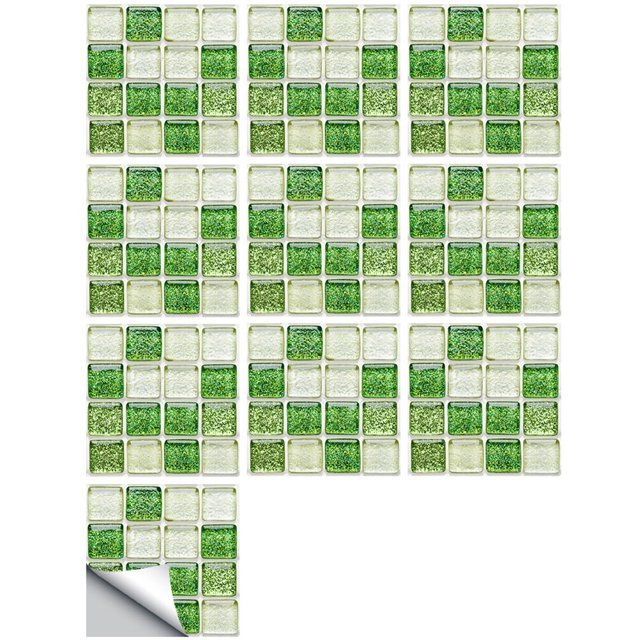 10Pcs DIY Tile Stickers Simulated PVC Tile Stickers Waterproof Wall Decals