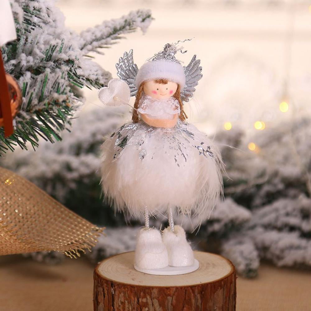 Christmas Plukh Standing Angel Doll Desktop Ornament Xmas Home Decor Kids G-JT