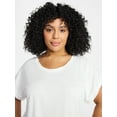 thumbnail image 2 of Terra & Sky Women's Plus Scoop Neck Tunic Tee With Short Sleeves, Sizes 0X-5X, 2 of 5