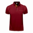 thumbnail image 3 of Men's Short Sleeve Henley Pullover Light Weight Tee Shirts Button Shirt Top for Summer Casual Wine Red L, 3 of 9