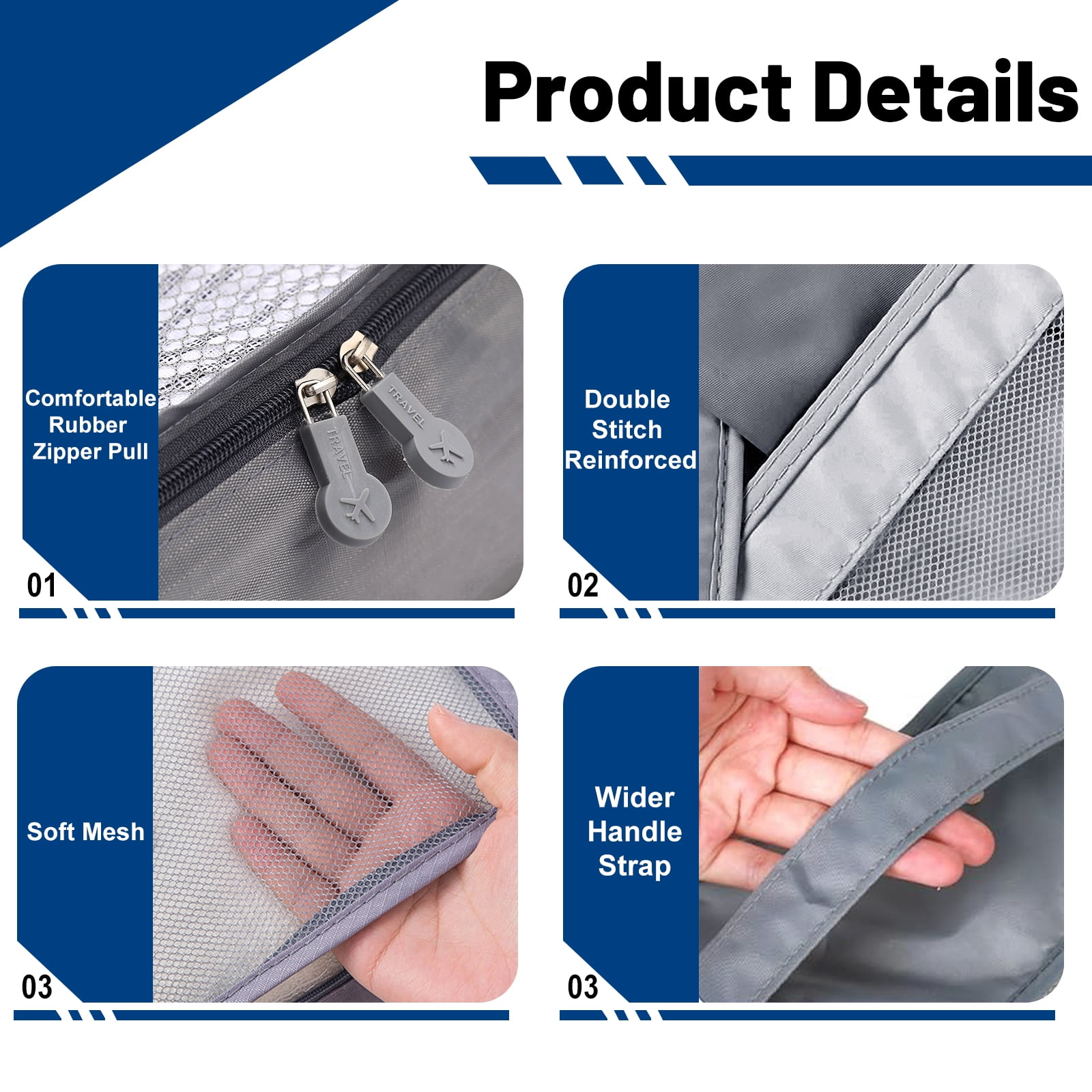 Lockways 8 Pcs Packing Cubes for Travel Luggage Organizer Set for Toiletry Clothes Shoes Suitcase Organizer Bags for Trip
