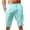Mint Green, variant on WREESH Men's Summer Cotton Linen Shorts Solid Casual Pocket Elastic Waist Straight Half Shorts Sport Shorts Blue