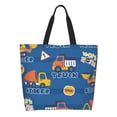 thumbnail image 1 of Balery Construction Vehicles Bolsa Tote Estilo Estético con Cremalleras, Bolsa de Hombro, Bolsa de Compras Grande y Plegable, 1 of 8
