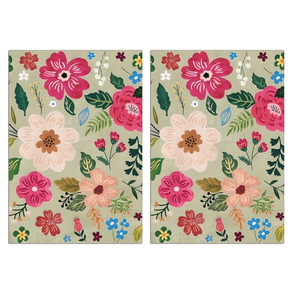 2 Pcs Funny Kitchen Towels,Vibrant Pioneer Flower Pattern Microfiber Dish Towels,Kitchen Tea Towels,Kitchen Towel Set (18" X 26")