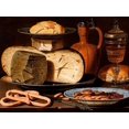 thumbnail image 2 of Peeters, Clara 18x15 White Modern Wood Framed Museum Art Print Titled - Still Life with Cheeses, Almonds and Pretzels, 2 of 4