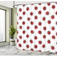 thumbnail image 5 of Ambesonne Cartoon Shower Curtain, Ladybugs Funny Art Pattern, 69"Wx84"L, White and Red, 5 of 5