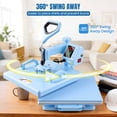 thumbnail image 4 of Adnoom Heat Press 15x15, 5 in 1 Multifunctional Shirt Press Machine Combo, 360° Swing Away Sublimation Heat Transfer with LED Display for T-shirts Mugs Hat Plate Cap, 4 of 10