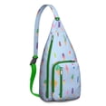 thumbnail image 1 of Foodie Sling Backpack – Delicious Dessert & Candy Pattern Shoulder Bag, Fashionable Lightweight Daypack for Work & School, 1 of 4