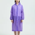 thumbnail image 2 of Rohuuque Women's and Men's Rain Poncho Long Sleeve Waterproof Rain Cape with Hood Buttons Outdoor Parent Matching Rainwear Purple, 2 of 6