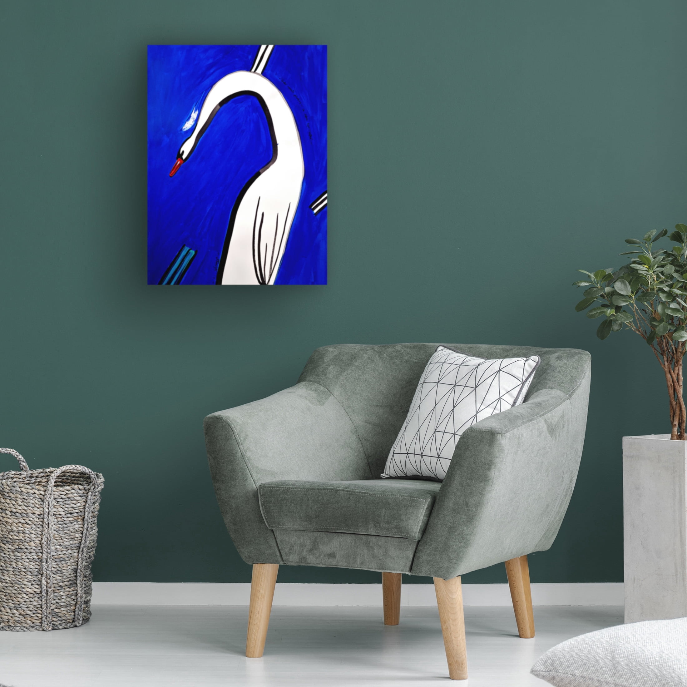 Trademark Fine Art Julija Belickien? Swan dropped the feather Canvas Wall Art