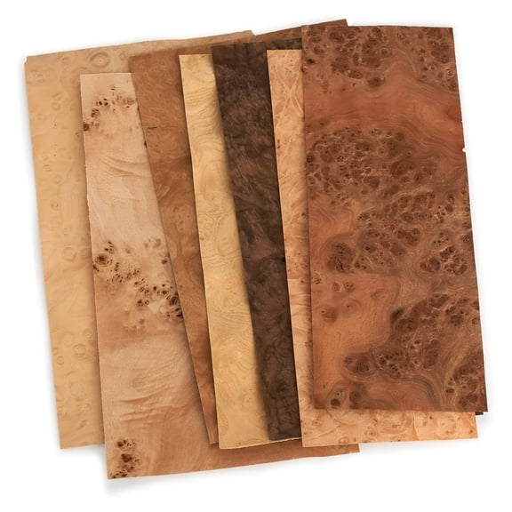 Mixed Burl Variety Veneer Pack, 3 Sq Ft