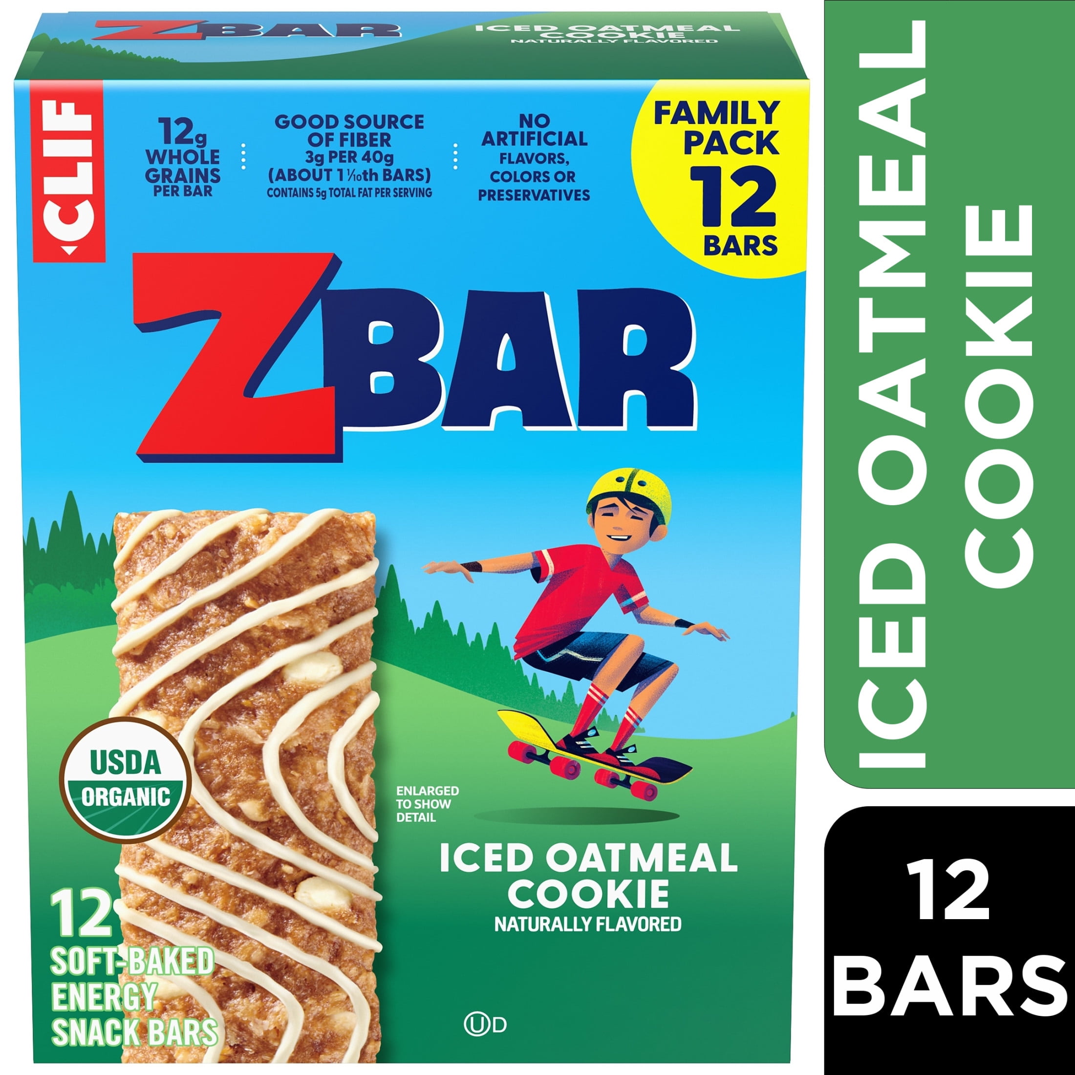 (6 pack) Zbar Iced Oatmeal Cookie Flavor Soft Baked Snack Bars, Organic Granola Bars, 12ct