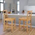 thumbnail image 2 of Pemberly Row Pub 10" Wood X-Back Bar Stools in Oak (Set of 2), 2 of 5
