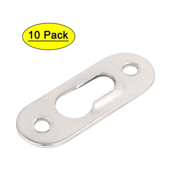 42mm x 16mm Wall Hanging Picture Photo Frame Hidden Hooks Silver Tone 10PCS