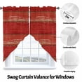 thumbnail image 3 of Vintage Farmhouse Swag Curtain Valance for Windows, Abstract Red Wood Grain Texture Window Treatments Short Swag Topper for Kitchen Windows Bathroom Bedroom, 36"x45", 3 of 8