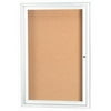 Aarco Products DCC2418RHW 1-Door Enclosed Bulletin Board with Header - White