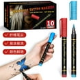 thumbnail image 1 of Bolígrafo para Tatuajes Temporales | Marcador Corporal Desmontable | Fácil de Aplicar | Ideal para Festivales | 10 Colores | Ancho: 0,5-5 Mm | Punta de Fibra Suave | Tinta: 2,5-3 G | Paquete de 10 |, 1 of 7