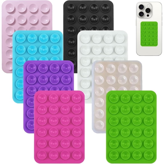 Watlikeup Suction Phone Holder, 8-Pack Multicolor Silicone Sticky Phone Grips, Universal Smartphone Mount, Non-Slip Wall & Glass Adhesive Phone Holder