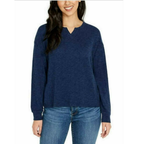 Buffalo Ladies' Knit Long Sleeve Crew Neck Top (Navy, XL)