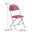 thumbnail image 4 of Flash Furniture 8 Pack 650 lb. Capacity Burgundy Plastic Fan Back Folding Chair, 4 of 12
