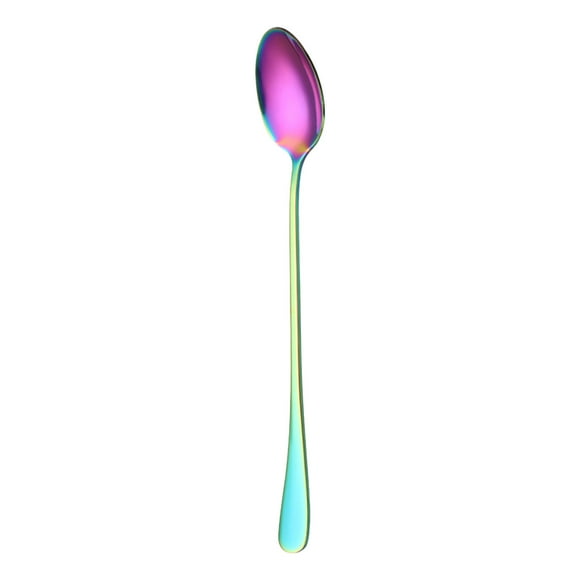 Stainless Steel Long Handle Spoon Household Mixing Ice Spoon Spoon Dessert Ice Spoon Fruit Juice Drink Spoon Dining Table Set for 4 Small Spaces