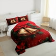 thumbnail image 3 of Castle Fairy 3-Piece Queen Size Comforter Set - Red Bell Christmas Print, 3 of 8