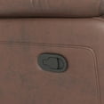 thumbnail image 6 of Modern Leather Reclining Sofa 220cm with Drop Down & Cupholders - Brown, 6 of 11