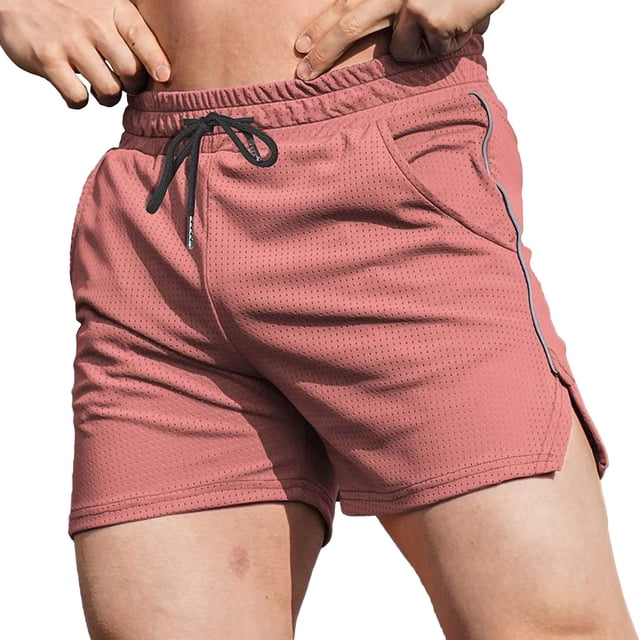 Plebaso Mens Workout Gym Shorts Mesh Breathable Running Shorts Activewear Training Shorts with Pockets