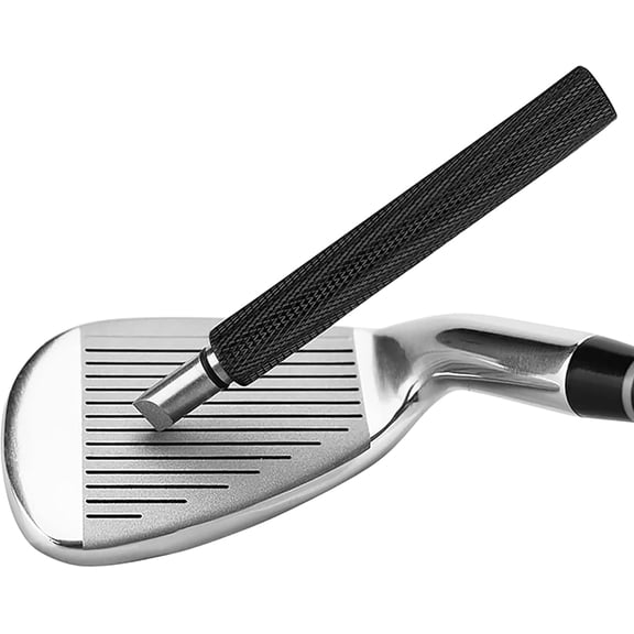 Golf Club Groove Sharpener and Cleaner, Re-Grooving and Cleaning Tool for Wedges and Irons, Optimal Backspin on Golf Ball - Black