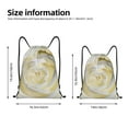 thumbnail image 2 of Disketp White Rose Drawstring Backpack Drawstring Gym Bags Draw String Bags for Sports, Gym, Travel, Swimming, Beach-Small, 2 of 6