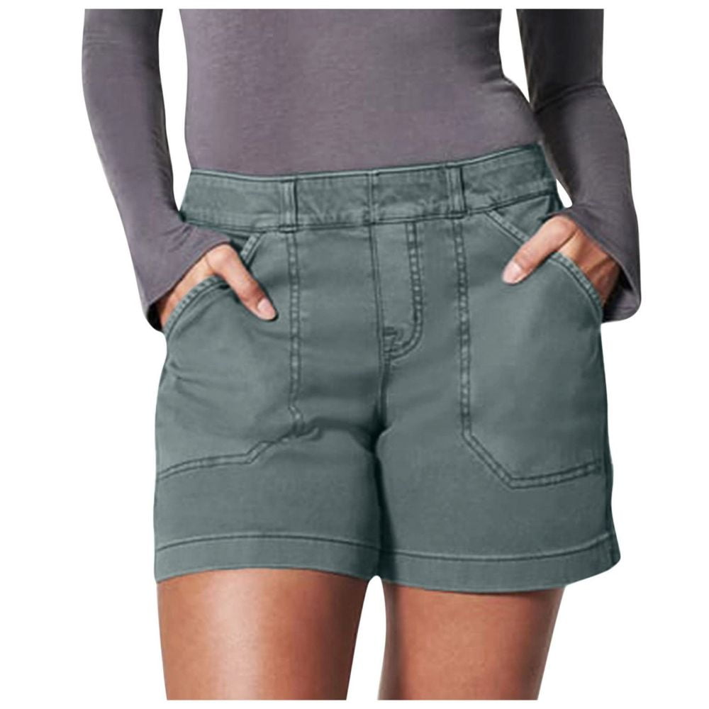 Mumubreal Women's Stretch Twill Shorts Regular Fit Hiking Shorts with