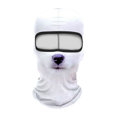DGTVVR Balaclava Mask 3D Print Full Face Mask Cooling Neck Gaiter Sun Protection Face Cover Mask Windproof Ski Mask White A