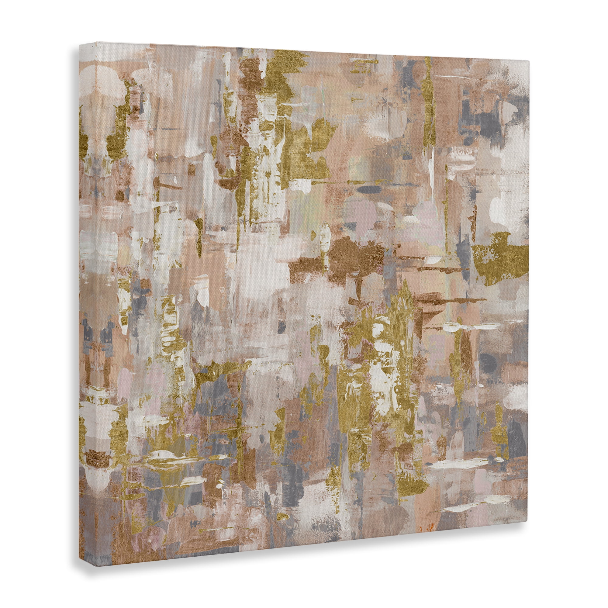 Stupell Industries Abstract with Paint Streaks Abstract Painting Gallery Wrapped Canvas Art Print Wall Art, 36 x 36