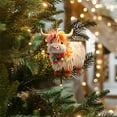 thumbnail image 5 of Christmas Ornaments Highland Cow Decor Christmas Tree Decorations Cute Acrylic Cow Pendants Cartoon Cow Decorative, 5 of 6