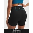 thumbnail image 5 of BALEAF Womens 5" Biker Shorts High Waisted Workout Spandex Short Tummy Control Gym Yoga Athletic with Pocket Black L, 5 of 7