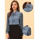 thumbnail image 2 of INSPIRE CHIC Blusa De Manga Larga De Gasa Con Cuello Anudado Para Mujer Azul gris claro XL, 2 of 4