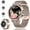 Gold-Steel Strap, variant on VOPOCO Smart Watch for Women (Answer/Make Calls) 1.27" Full-circle Touchscreen Sports Watch with 100+ Sports Modes Waterproof Smartwatch for Android IOS