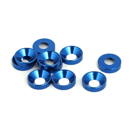- M6 Aluminium Alloy Car Bumper Trunk Fender Washer Royal Blue 10pcs