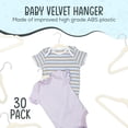 thumbnail image 7 of Techzoo Premium Baby Velvet Hangers 30 Pack – 11.8" Non Slip Felt Cloth Hangers for Closet – Ultra Slim, Space Saving Baby Clothes Hangers with 360° Swivel Hook Infant Hangers – Ivory, 7 of 7