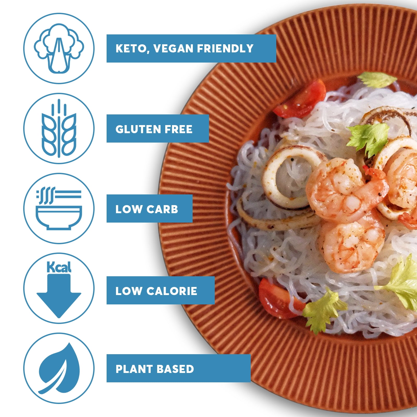 YUHO Shirataki Konjac Angel Hair Noodles, 8 Pack, Vegan, Low-Calorie, 53.61 oz
