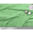 thumbnail image 3 of Soimoi Green Japan Crepe Satin Fabric Abstract & Tree Folk Art Print Sewing Fabric Yard 42 Inch Wide, 3 of 3
