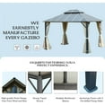thumbnail image 4 of Hommow 12x14FT Outdoor Patio Gazebo, Permanent Double Roof Aluminum Frame Gazebo for Patio Lawn, Garden, 4 of 6