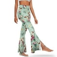 thumbnail image 2 of FKELYI Retro Flower Cow Green Print Yoga Pants for Women Bell Bottom Pants Wide Leg Pants High Waisted Bootcut Pants Breathable Sweatpants for Workout Athleticwear, M, 2 of 7