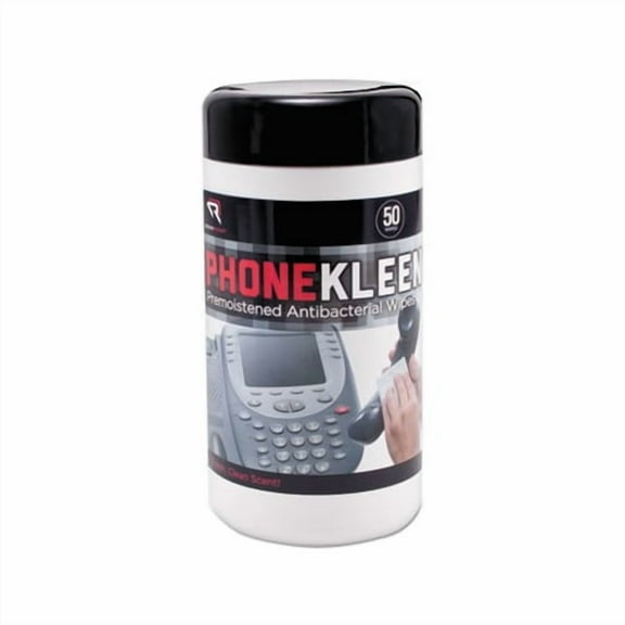 PhoneKleen Wet Wipes Cloth, 5 x 6, 50/Tub