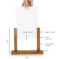 thumbnail image 2 of M&T Displays Contemporary Desktop Menu Holder with Acrylic U Type Pocket, Portrait Table Top Sign Holder, Ad Frame for Restaurant, Store, Wedding, Party, Event (2 Pack) (Dark Wood, 5.5x8.5), 2 of 7