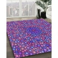 thumbnail image 3 of Ahgly Company Machine Washable Indoor Round Transitional Dark Magenta Purple Area Rugs, 8' Round, 3 of 7
