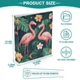 thumbnail image 3 of FORMRS 3 Ring Binder 1.5 inch with Pockets Set of 2 Clip Board 200 Sheets Capacity, Flamingo Leaves Pattern, 3 of 8