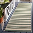 thumbnail image 2 of Safavieh Courtyard Caroline Striped Indoor/Outdoor Runner Rug, Beige/Dark Green, 2'3" x 22', 2 of 11