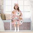 thumbnail image 7 of FORMRS Wearable Blanket Hoodie with Sleeves for Kids Cozy Flannel Sweatshirt, Pastel Pink Halloween, 7 of 7