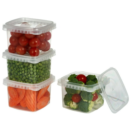 16 oz. Clear Deli Food Storage Containers With Lids Tamper evident security system and easy stackable and space saver shape Restaurant Take Out/Freezer microwave and dishwasher safe - 25 sets 16